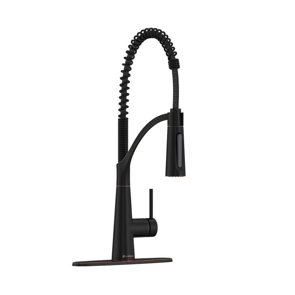 Brenner Commercial Style Single-Handle Pull-Down Sprayer Kitchen Faucet in Oil Rubbed Bronze Finish - Super Arbor
