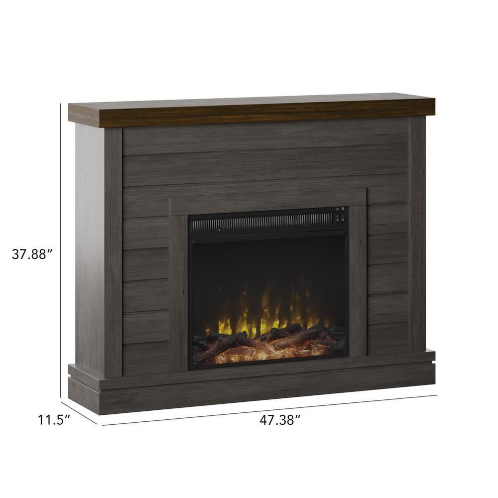 47.38 in. Wall Mantel Electric Fireplace in Weathered Gray - Super Arbor