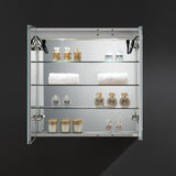 Spazio 30 in. W x 30 in. H Recessed or Surface Mount Medicine Cabinet with LED Lighting and Mirror Defogger