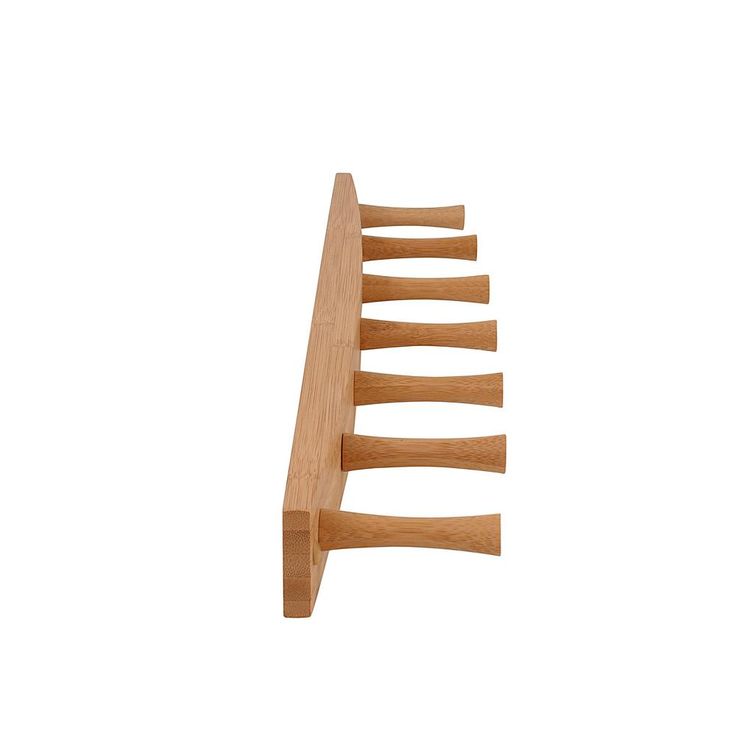 24 in. L Decorative Bamboo 7-Peg Wall Mount Wood Rack