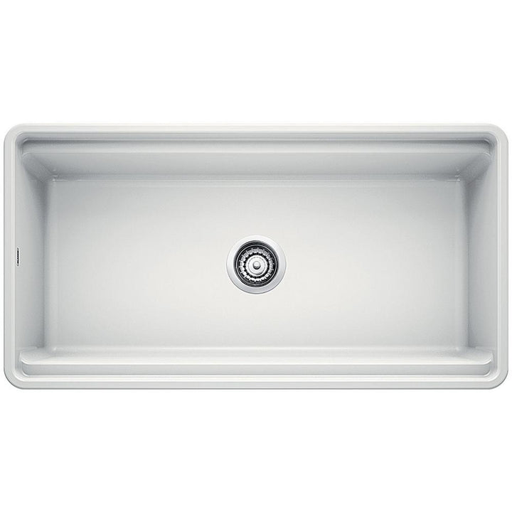 PROFINA Farmhouse Apron-Front Fireclay 36 in. Single Bowl Kitchen Sink with Beechwood Cutting Board in White - Super Arbor