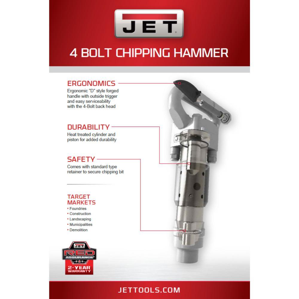 4 in. Stroke Hex Shank 4-Bolt Chipping Hammer - Super Arbor