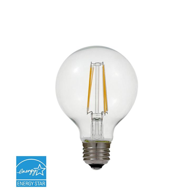 Euri Lighting 60W Equivalent Warm White (2700K) G25 Dimmable Clear LED Light Bulb