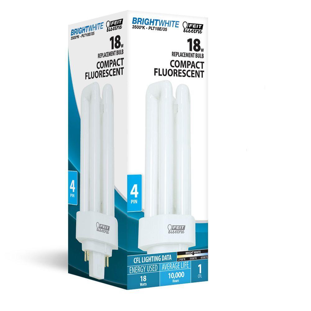 75W Equiv PL CFLNI Triple Tube 4-Pin Plug-in GX24Q-2 Base Compact Fluorescent CFL Light Bulb Bright White 3500K(50-Pack) - Super Arbor