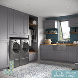 Shaker Assembled 36 in. x 34.5 in. x 24 in. Corner Base Cabinet with Lazy Susan Turn Table Accessory in Gray - Super Arbor