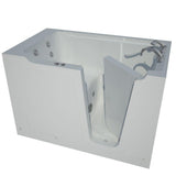 Rampart Nova Heated 5 ft. Walk-in Whirlpool Bathtub with 6 in. Tile Easy Up Adhesive Wall Surround in White - Super Arbor