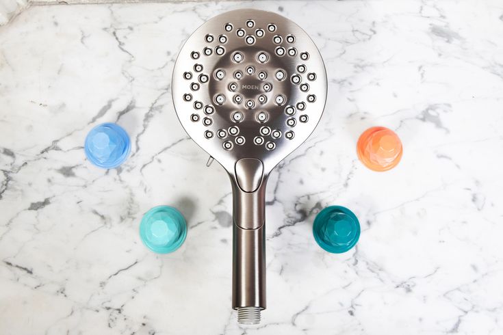 Aromatherapy 6-Spray 5.6 in. Single Wall Mount Handheld Shower Head with INLY Shower Capsules and Magnetix in Chrome