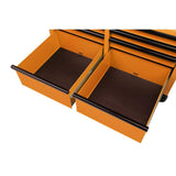 46 in. W x 24.5 in. D 9-Drawer Tool Chest Mobile Workbench with Solid Wood Top in Orange - Super Arbor