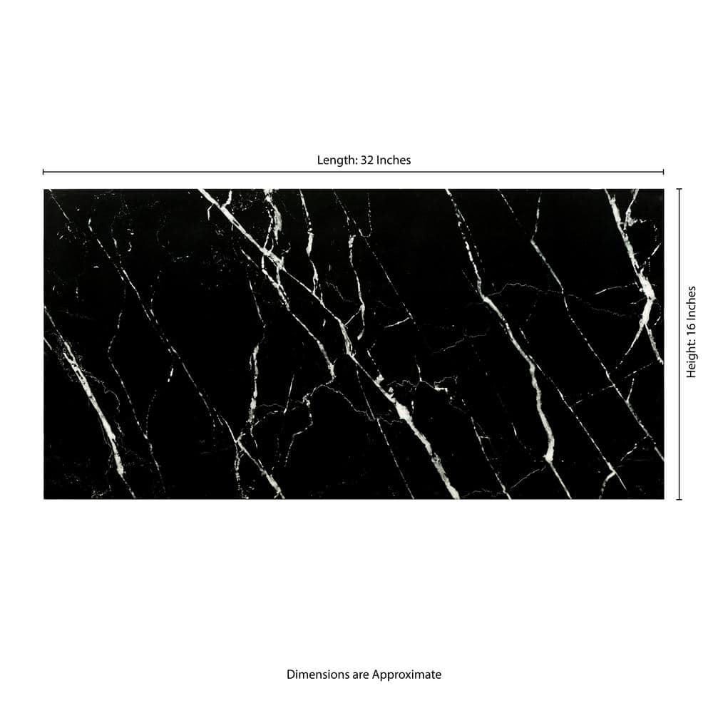 MSI Aashini Black 16 in. x 32 in. Polished Porcelain Floor and Wall Tile (14.20 sq. ft./Case)