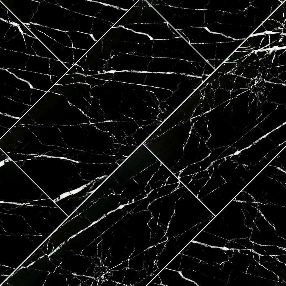 MSI Aashini Black 16 in. x 32 in. Polished Porcelain Floor and Wall Tile (14.20 sq. ft./Case)