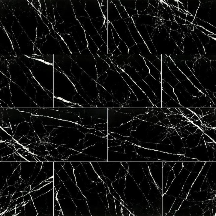 MSI Aashini Black 16 in. x 32 in. Polished Porcelain Floor and Wall Tile (14.20 sq. ft./Case)