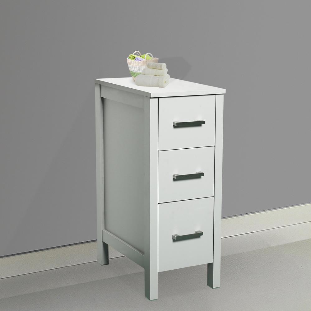 20 in. W x 12 in. D x 30 in. H Bathroom Vanity Cabinet Linen Cabinet with Three Drawers in Gray - Super Arbor