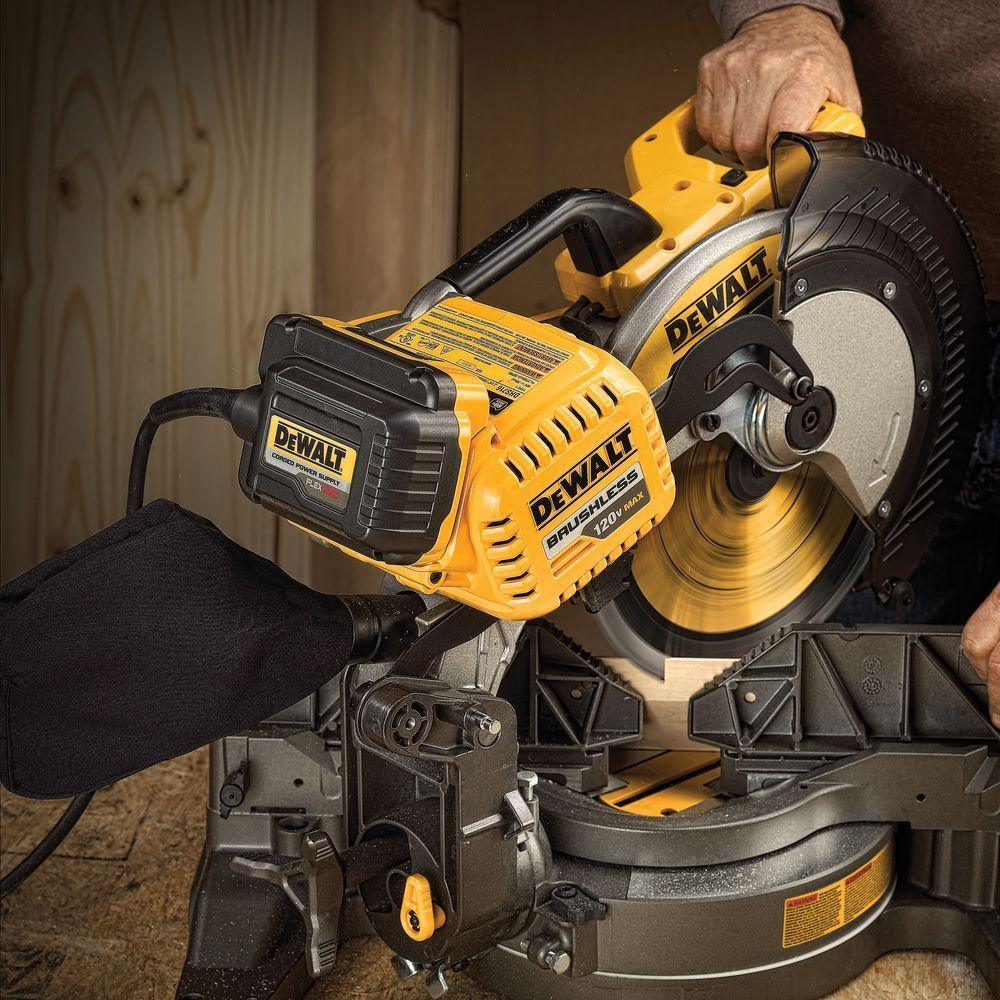 FLEXVOLT 120-Volt MAX Lithium-Ion Cordless Brushless 12 in. Miter Saw with AC Adapter (Tool-Only) - Super Arbor