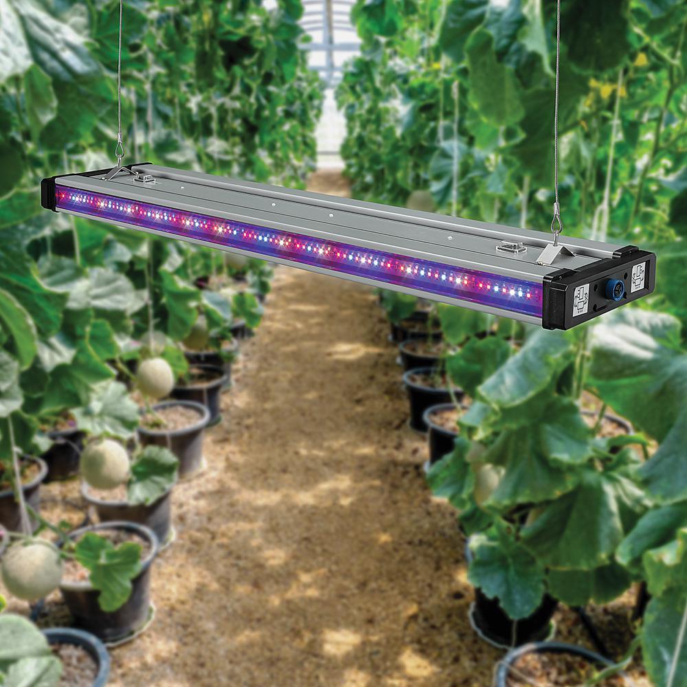 Grow Elite Brushed Nickel Integrated LED 72-Watt Indoor Grow Light Linkable Adjustable Height - Super Arbor