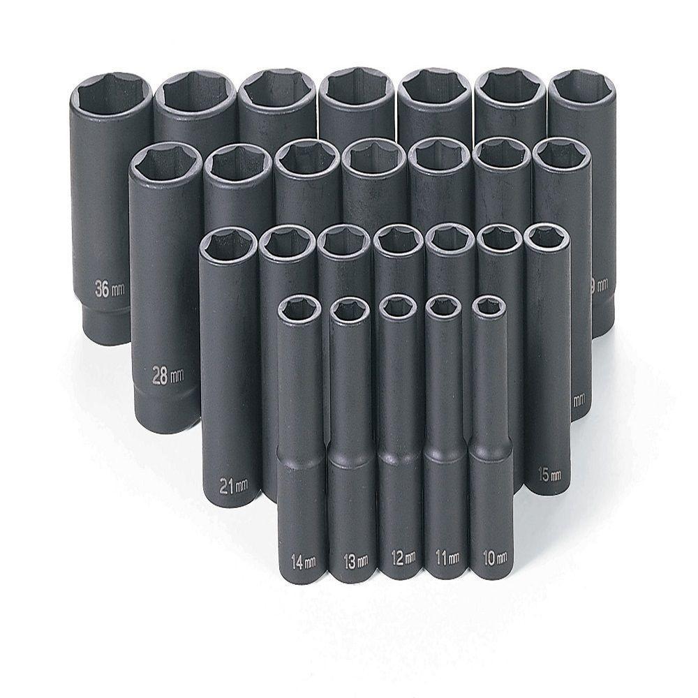 1/2 in. Drive Deep Master Socket Set (26-Piece) - Super Arbor