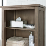 Wimsbury 24 in. W x 14 in. D x 65 in. H Single Door Linen Cabinet in Weather Oak - Super Arbor