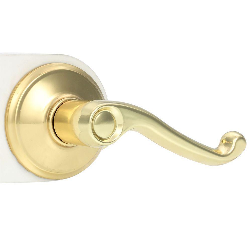 Flair Bright Brass Passage Hall/Closet Door Lever - Super Arbor