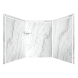Adaptable 60 in. x 60 in. x 80 in. 9-Piece Easy Up Adhesive Alcove Shower Surround in Calypso - Super Arbor