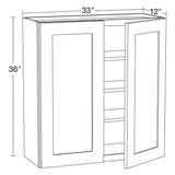 Home Decorators Collection Newport 33 in. W x 12 in. D x 36 in. H Assembled Plywood Wall Kitchen Cabinet in Deep Onyx with Soft Close