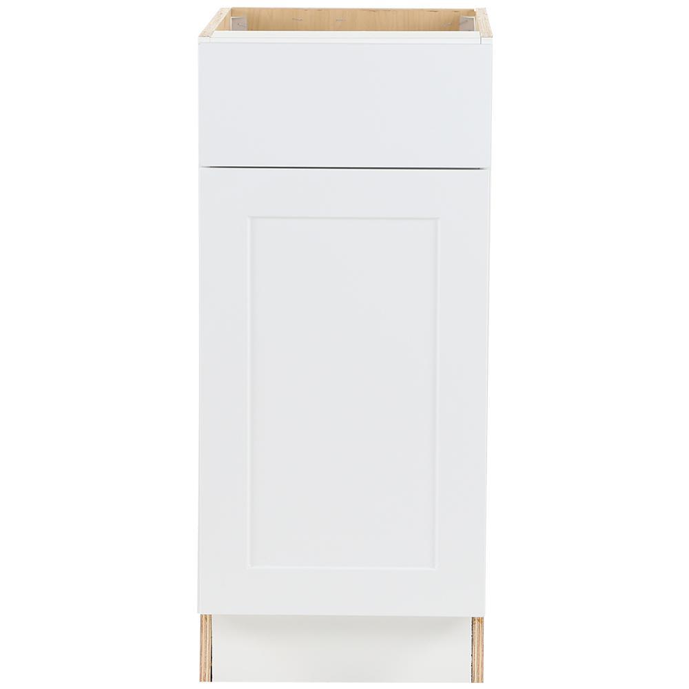 Cambridge Shaker Assembled 18 in. x 34.5 in. x 24.5 in. Base Cabinet w/ 1 Soft Close Drawer & 1 Soft Close Door in White - Super Arbor