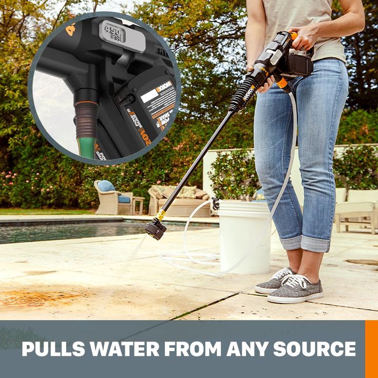 Worx POWER SHARE 40-Volt 450 PSI 0.90 GPM Hydroshot Portable Pressure Washer