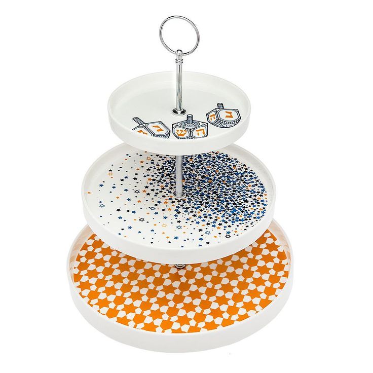 10.75 in. x 2.25 in. Chanukah 3-Tier Serving Tray