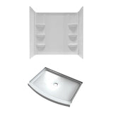 Ovation 33.5 in. x 48 in. x 75.25 in. Combo 4-Piece Shower Kit in Arctic - Super Arbor