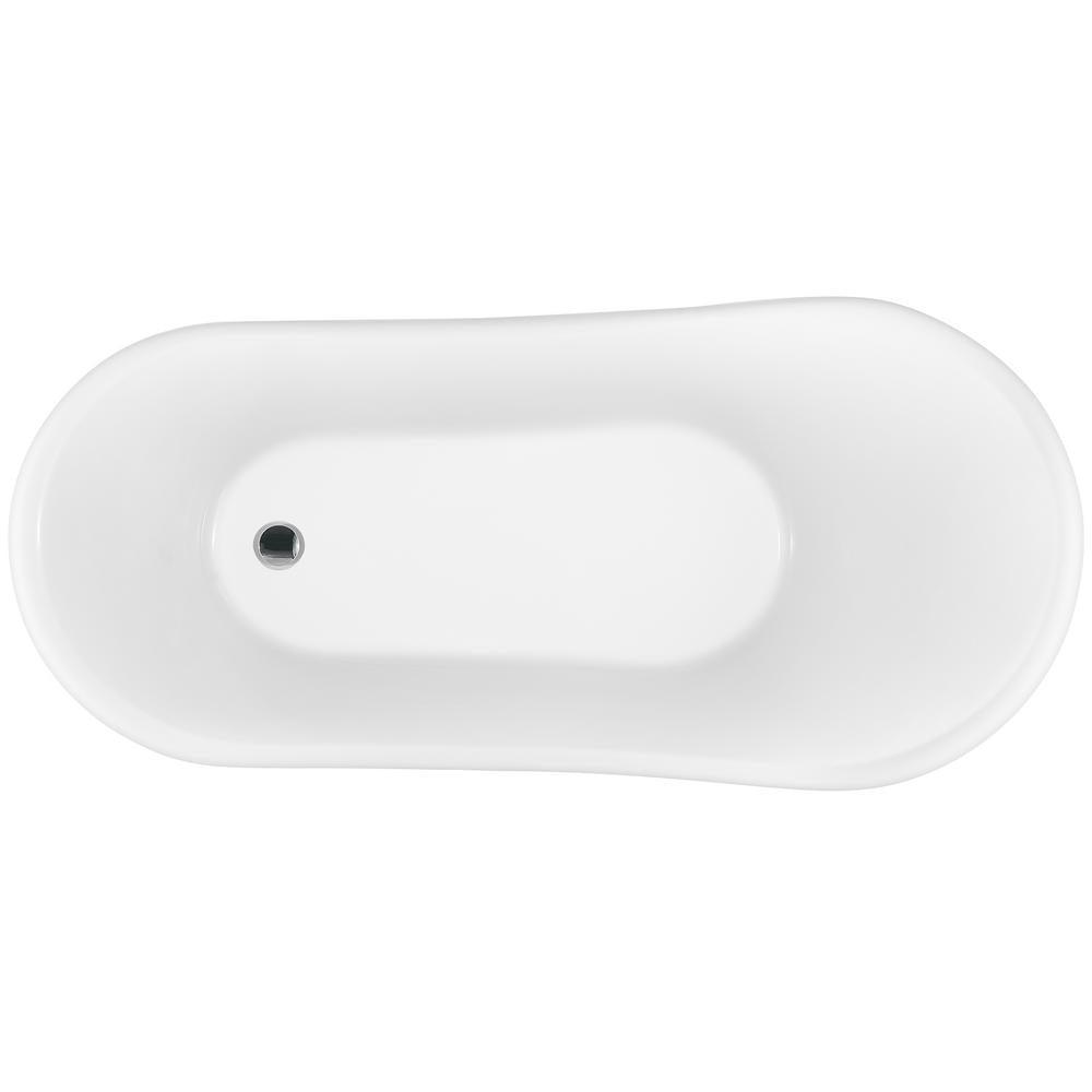 60 in. Fiberglass Slipper Clawfoot Non-Whirlpool Bathtub in Matte Antique Brass - Super Arbor
