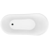60 in. Fiberglass Slipper Clawfoot Non-Whirlpool Bathtub in Matte Antique Brass - Super Arbor