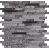 MSI Eclipse Interlocking 12 in. x 12 in. x 8 mm Matte Metal Stone Mesh-Mounted Mosaic Wall Tile (10 sq. ft. / case)