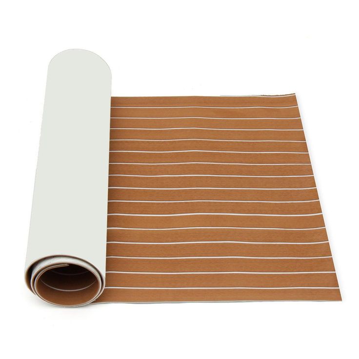 1Pcs 95'' x 35'' Marine Boat Sheet Teak Decking Boat Flooring Mats Yacht Flooring EVA Foam Floor Sheet Non-Skid Self-Adhesive Sea Deck , 5.5mm Thickness