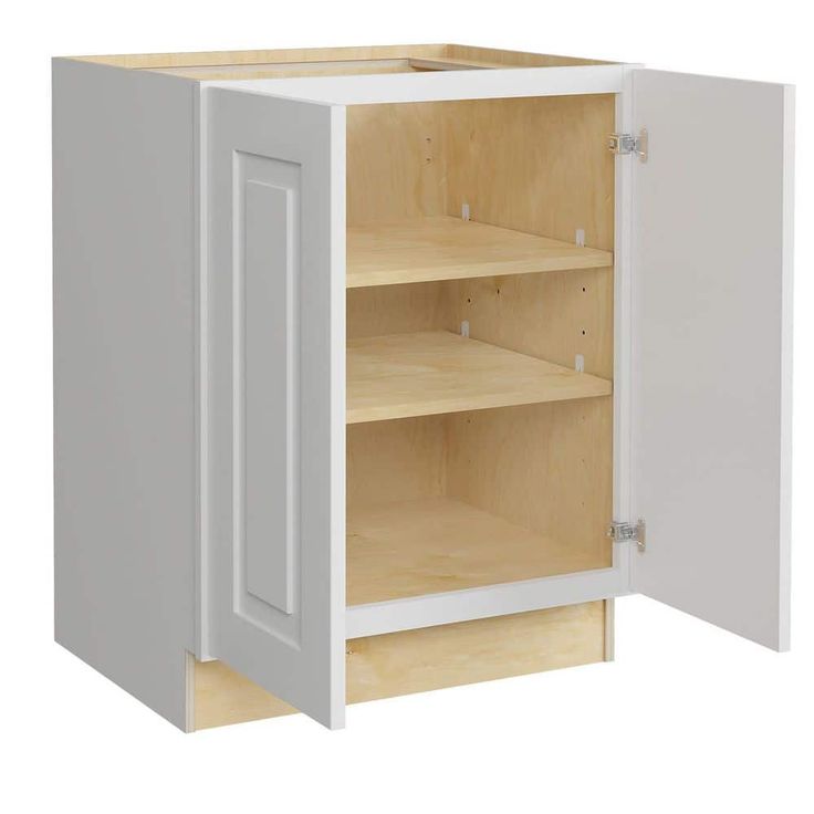 Home Decorators Collection Grayson 27 in. W x 24 in. D x 34.5 in. H Assembled Plywood Full Height Door Base Kitchen Cabinet in Pacific White