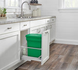 Rev-A-Shelf 35-Quart Plastic Soft Close Pull Out Trash Can