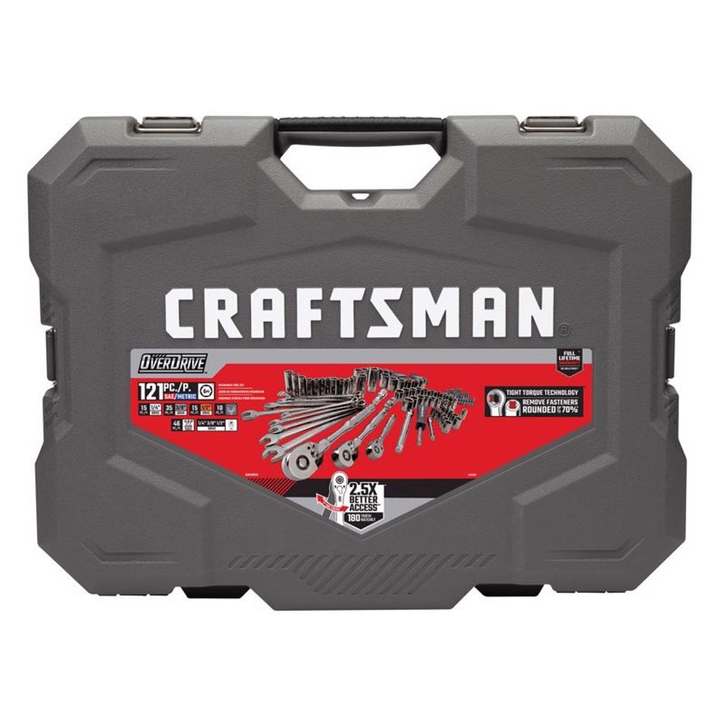 Craftsman OVERDRIVE 121 pc Mechanic's Tool Set - Metric/SAE, Gunmetal Chrome