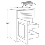 Home Decorators Collection Grayson 18 in. W x 24 in. D x 34.5 in. H Assembled Plywood Base Kitchen Cabinet in Deep Onyx with 2ROT Knife Block LH