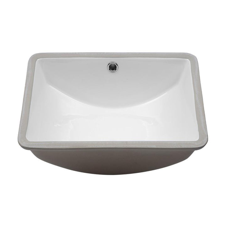 18 in. x 14 in. Vessel Sink Rectangle Undermount Bathroom Sink White - Super Arbor