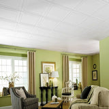 Armstrong Ceilings 24-in x 24-in Single Raised Panel 6-Pack White Patterned 15/16-in Drop Acoustic Ceiling Tiles