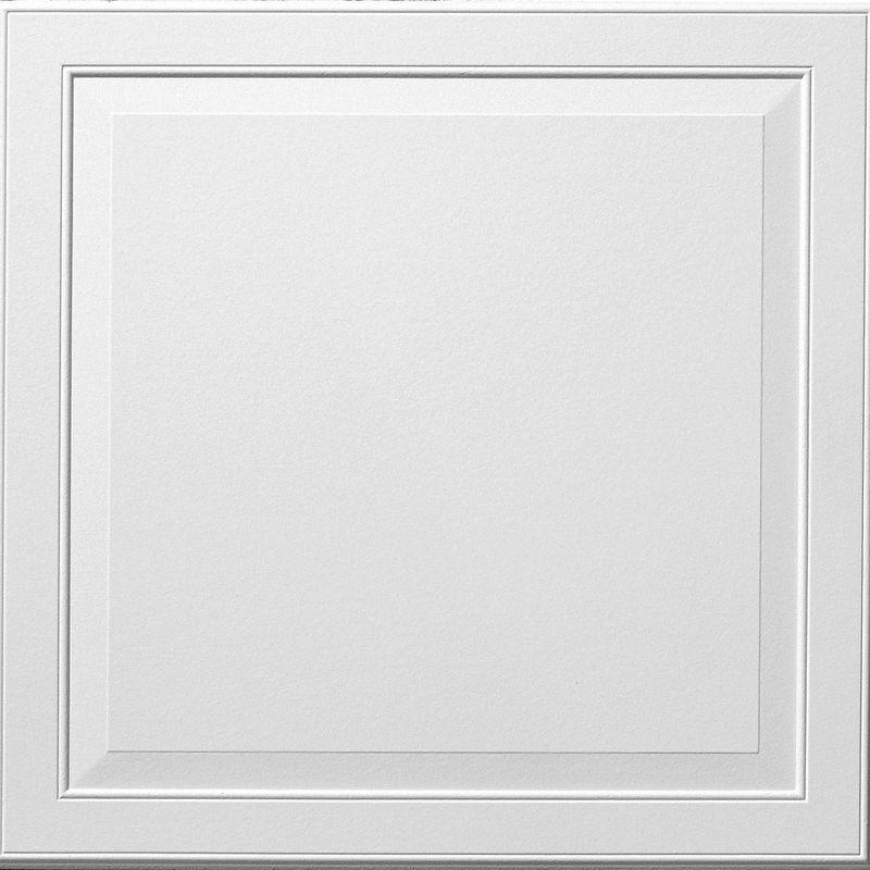 Armstrong Ceilings 24-in x 24-in Raised Panel HomeStyle 6-Pack White Patterned 15/16-in Drop Acoustic Panel Ceiling Tiles