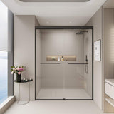 Abruzzo 60 in.W x 72 in.H Double Sliding Semi-frameless Bypass Bathroom Shower Door in Brushed Nickel with 1/4 in.Tempered Glass
