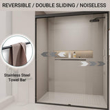 Abruzzo 60 in.W x 72 in.H Double Sliding Semi-frameless Bypass Bathroom Shower Door in Brushed Nickel with 1/4 in.Tempered Glass