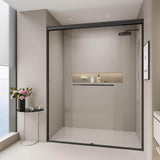 Abruzzo 60 in.W x 72 in.H Double Sliding Semi-frameless Bypass Bathroom Shower Door in Brushed Nickel with 1/4 in.Tempered Glass