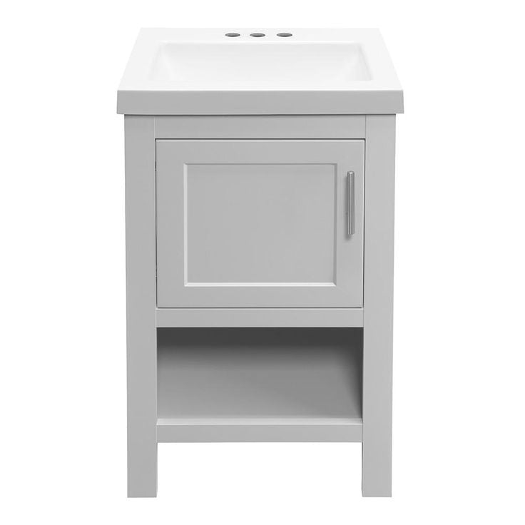 Spa 18-1/2 in. W Bath Vanity in Dove Gray with Cultured Marble Vanity Top in White with White Sink
