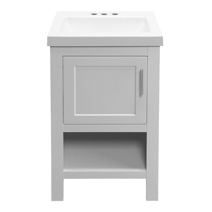 Spa 18-1/2 in. W Bath Vanity in Dove Gray with Cultured Marble Vanity Top in White with White Sink