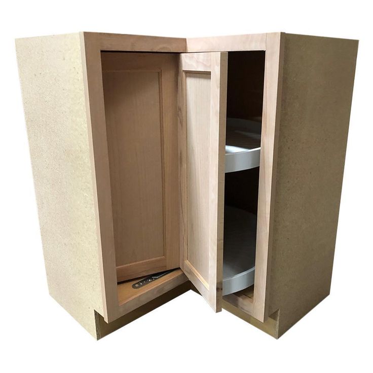 Hampton Assembled 28.5x34.5x16.5 in. Lazy Susan Corner Base Kitchen Cabinet in Unfinished Beech