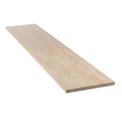 Sparrow Peak Rubberwood Unfinished Natural Straight Butcher Block Rubberwood Kitchen Countertop