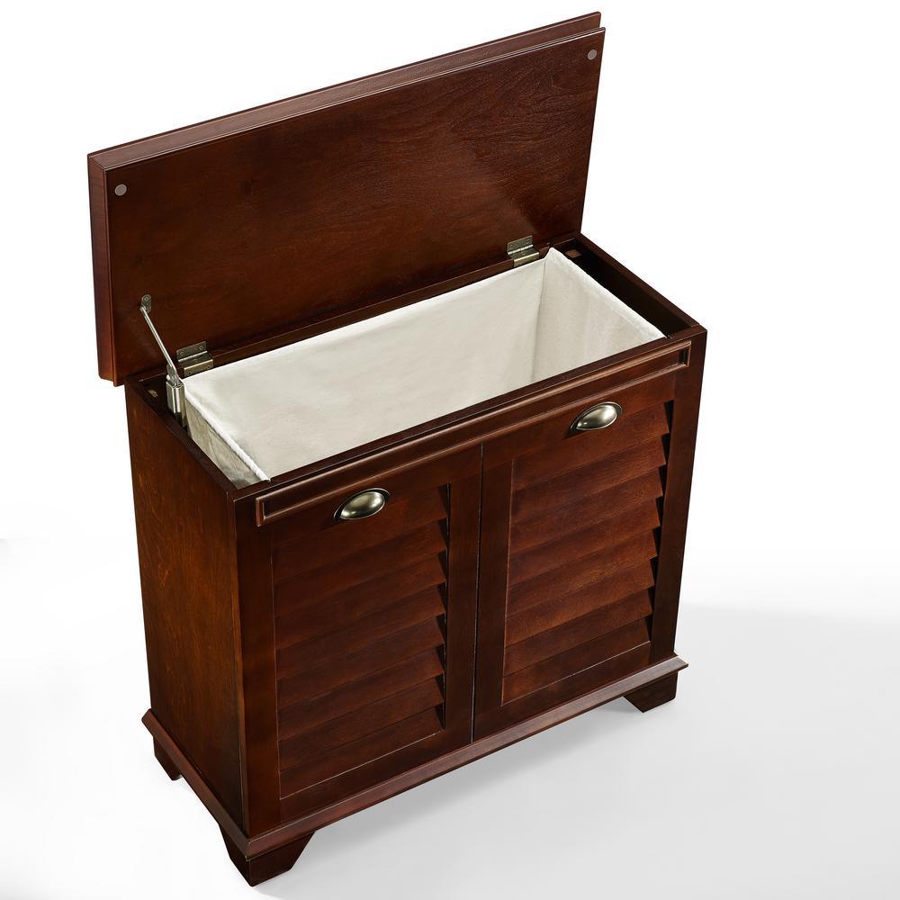 Lydia 14.13 in. Lift-Top Hamper in Espresso - Super Arbor