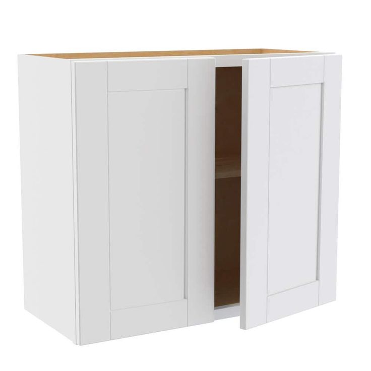 Home Decorators Collection Washington Vesper White Plywood Shaker Assembled Wall Kitchen Cabinet Soft Close 27 in. W 12 in. D 24 in. H