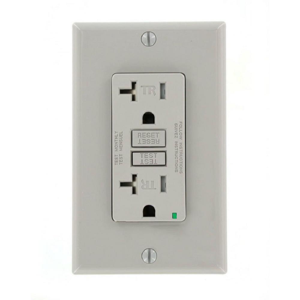 20 Amp 125-Volt Duplex SmarTest Self-Test SmartlockPro Tamper Resistant GFCI Outlet, Light Almond - Super Arbor