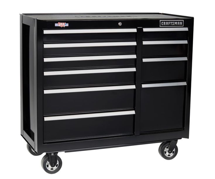 CRAFTSMAN 2000 Series 41-in W x 37.5-in H 10-Drawer Steel Rolling Tool Cabinet (Black)