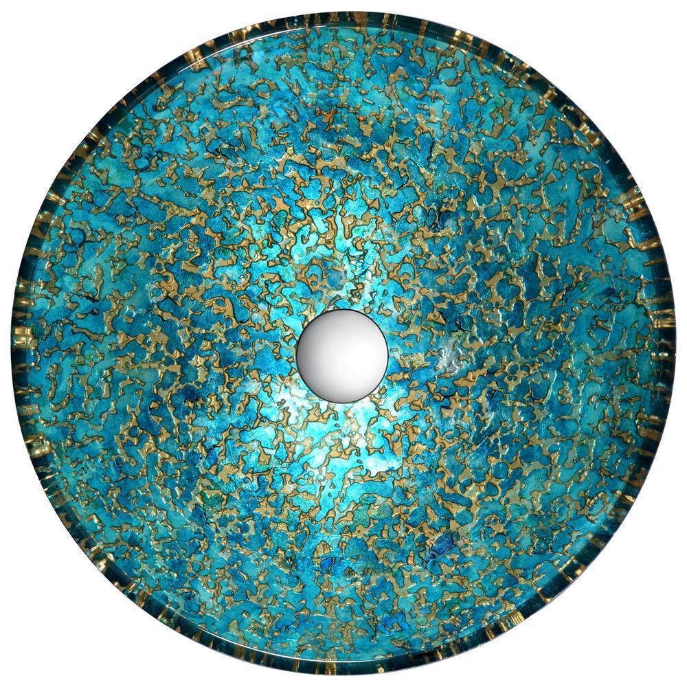 Chrona Series Vessel Sink in Gold/Cyan Mix - Super Arbor